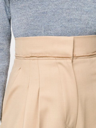 Shop Alysi High-waisted Wide Leg Trousers In Neutrals