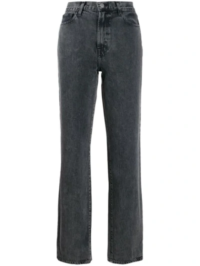 Shop J Brand Washed Effect Straight Jeans In Black