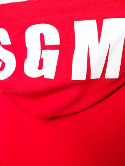 Shop Msgm Classic Knit Hoodie In Red