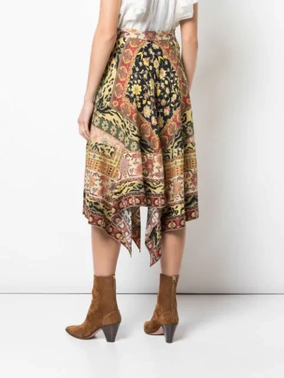 Shop Etro Carpet-print Midi Skirt In Orange