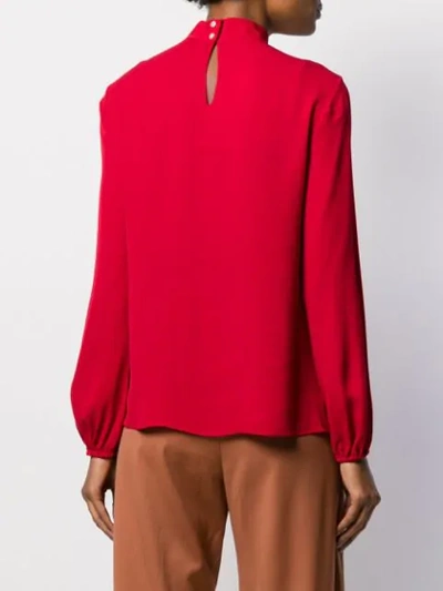 Shop Theory Loose-fit Silk Blouse In Red
