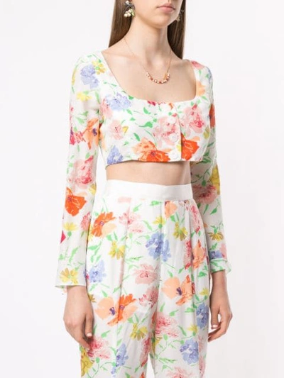 Shop Alice Mccall Picasso Floral Blouse In White