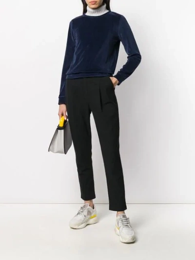 Shop Apc Textured Crew Neck Sweater In Blue