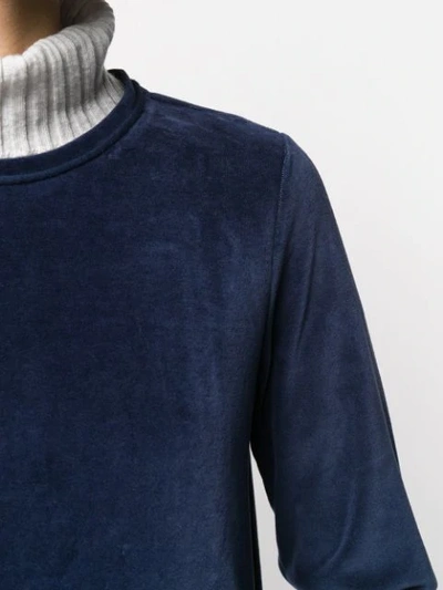 Shop Apc Textured Crew Neck Sweater In Blue