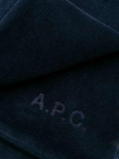 Shop Apc Textured Crew Neck Sweater In Blue