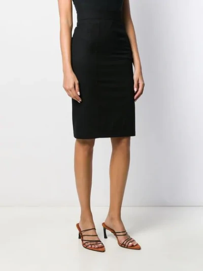 Pre-owned Alaïa 1980s High Rise Fitted Skirt In Black