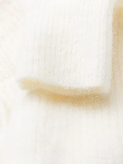 Shop Ganni Hooded Relaxed Jumper In White