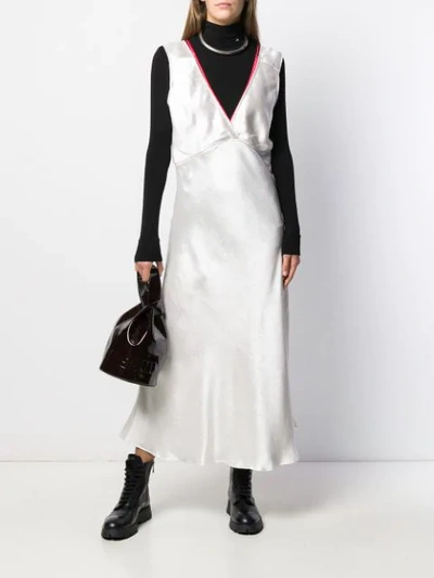 Shop Marni Net-trimmed Midi Dress In White