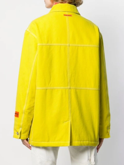 Shop Heron Preston Embroidered Logo Denim Jacket In Yellow