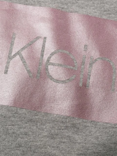 Shop Calvin Klein Metallic-band Logo T-shirt In Grey