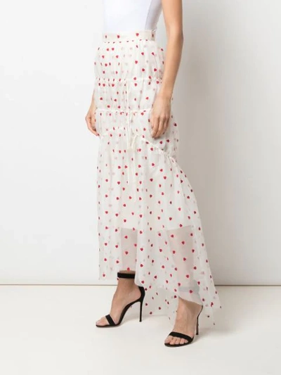 Shop Brock Collection Heart-print Skirt In Red And White