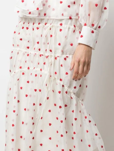 Shop Brock Collection Heart-print Skirt In Red And White