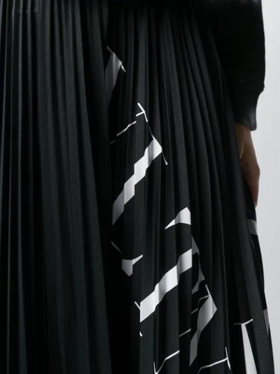 Shop Valentino Vltn Printed Midi Skirt - Black