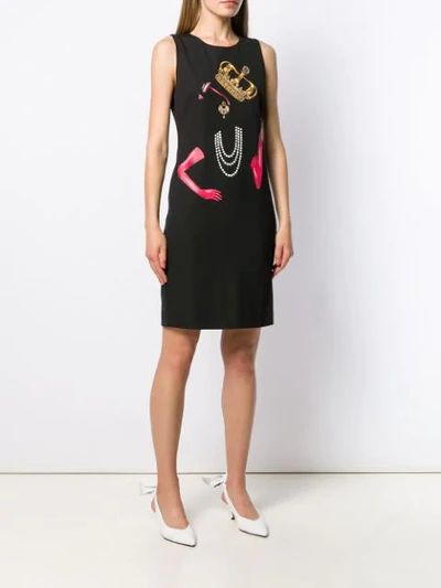 BOUTIQUE MOSCHINO ROYALTY SHIFT DRESS - 黑色