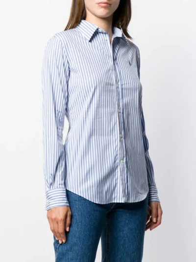 Shop Polo Ralph Lauren Striped Slim-fit Shirt In Blue