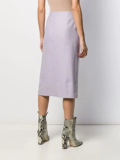 Shop Joseph Front-slit Midi Skirt In Purple