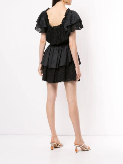 Shop Aje Gestuftes 'meadow' Minikleid In Black