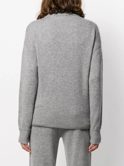 Shop Theory Whipstitch Turtleneck Sweater In Grey