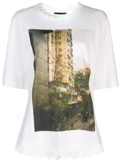 Shop Simone Rocha Photo Print T-shirt In White