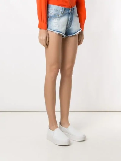 Shop Amapô Marcinha Mini Denim Shorts In Blue