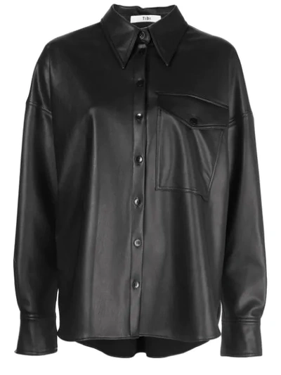 Shop Tibi Relaxed Utility Blouse In Black