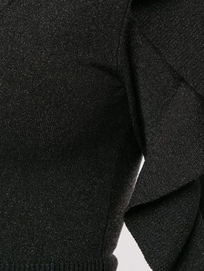 Shop Ginger & Smart Revel Knit V-neck Top In Black