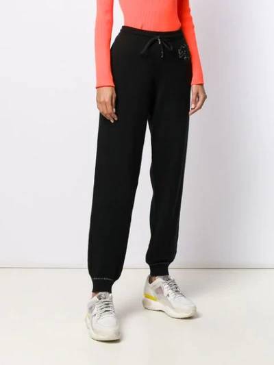 Shop Barrie Cashmere Track Trousers In Black