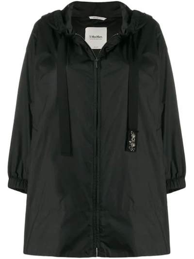 Shop Max Mara Hooded Rain Jacket In Black