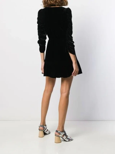Shop Mes Demoiselles Magenta Velvet Dress In Black