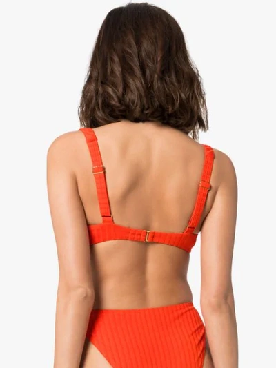 Shop Peony Tangerine Balconette Bikini Top In Orange