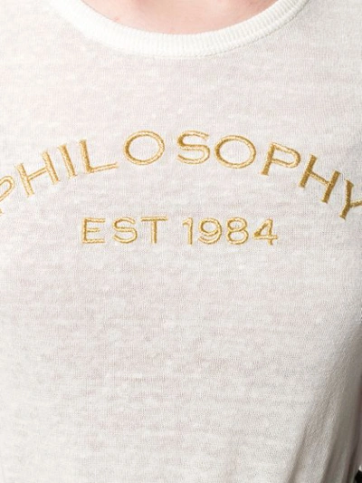 Shop Philosophy Di Lorenzo Serafini Embroidered Logo T-shirt - White
