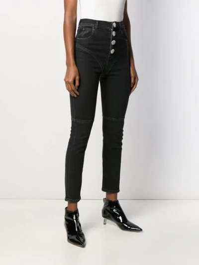Shop Alessandra Rich Cropped Skinny Jeans In Black