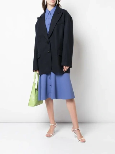 Shop Tibi Felted Liam Tuxedo Jacket In Navy