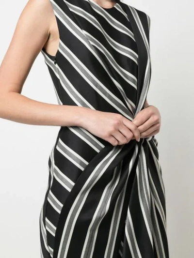 Shop Narciso Rodriguez Stripe Pattern Knot Dress In Black