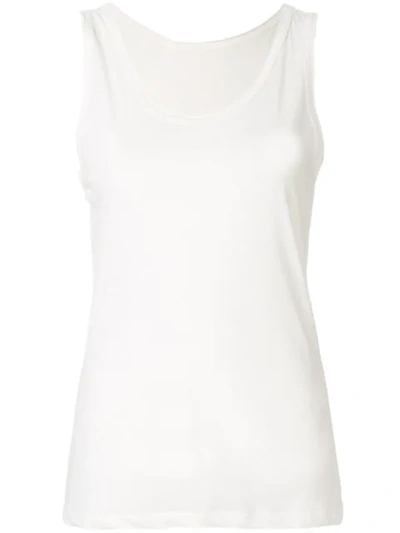 Shop Yohji Yamamoto V-neck Tank Top In White