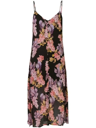 Shop We Are Kindred Stevie Floral-print Slip Dress In Black