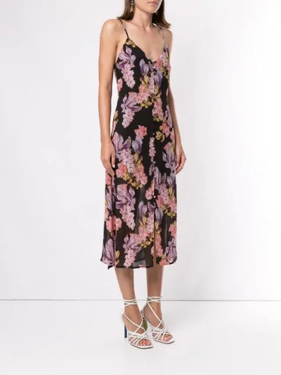 Shop We Are Kindred Stevie Floral-print Slip Dress In Black