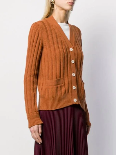 Shop Rebecca Minkoff Ribbed Cardigan In Orange