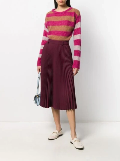Shop Chiara Bertani Striped Knit Jumper In Pink