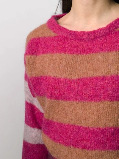 Shop Chiara Bertani Striped Knit Jumper In Pink