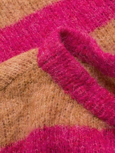 Shop Chiara Bertani Striped Knit Jumper In Pink