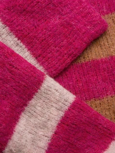 Shop Chiara Bertani Striped Knit Jumper In Pink