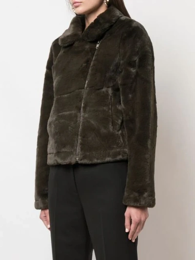 Shop Apparis Tukio Faux Fur Jacket In Green