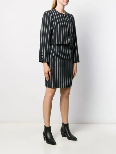 Pre-owned Saint Laurent Striped Two-piece Suit In Black