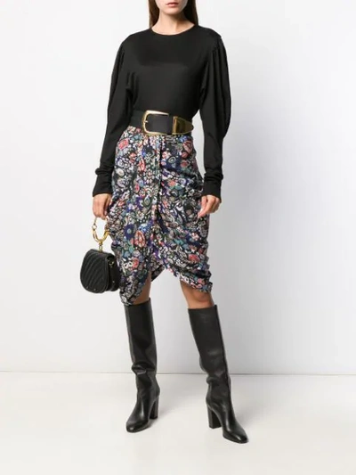 Shop Isabel Marant Draped Front Skirt In Black