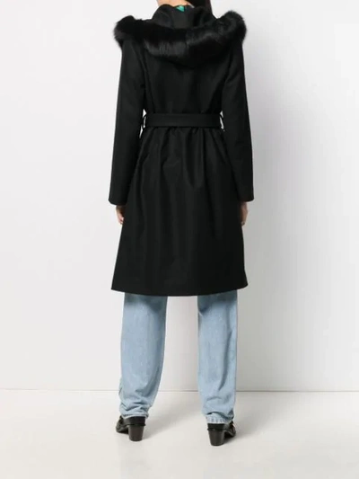 Shop Fay Hooded Lobster-fastening Coat In Black