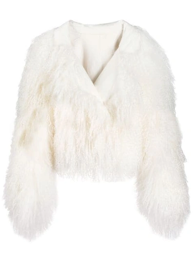Shop Ann Demeulemeester Shaggy Jacket In White