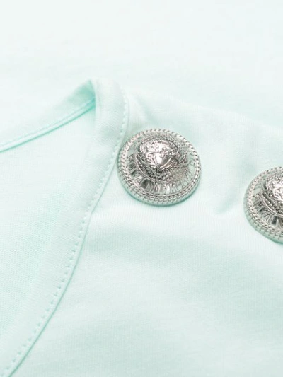 BUTTON-EMBELLISHED LOGO-PRINT T-SHIRT