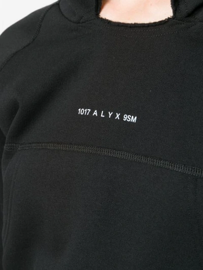 Shop Alyx 1017  9sm Logo Print Cropped Hoodie - Black