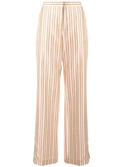Shop Jil Sander Striped High-waist Trousers In 851 - Open Orange